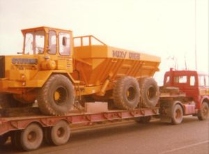 A Moxy D16B articulated hauler from the 1970s